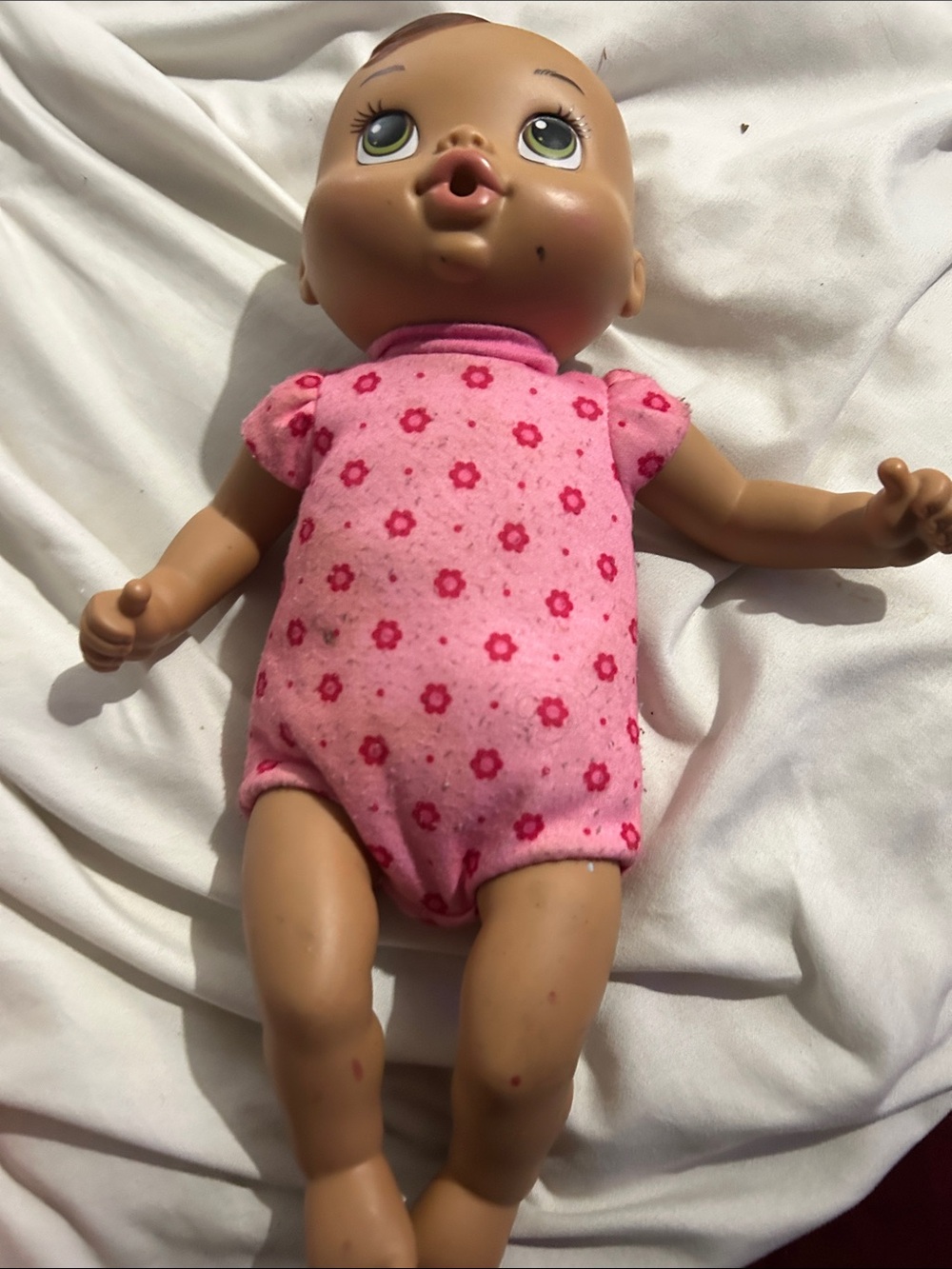 Pink Floral Baby Doll in Pink Outfit - Kids Toy